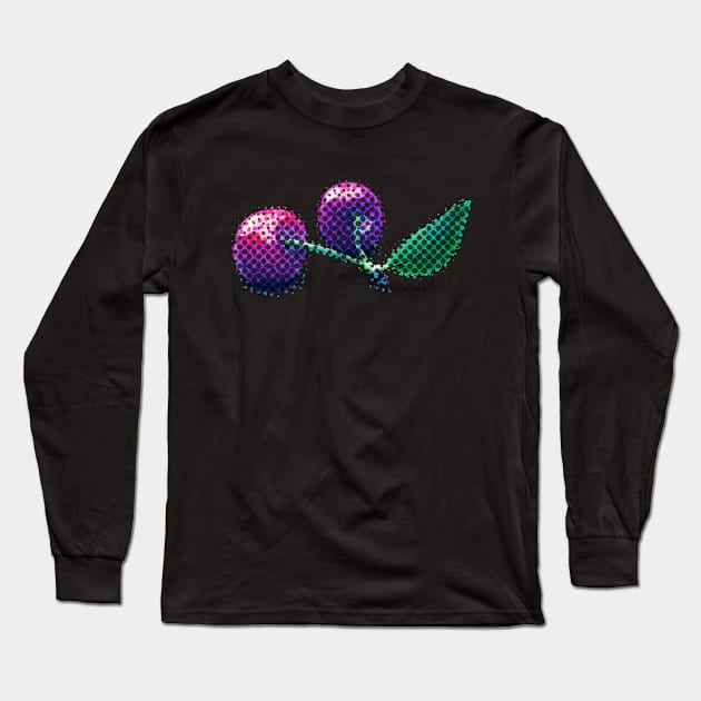 Psychedelic Cherries Long Sleeve T-Shirt by IntergalacticFlamingo